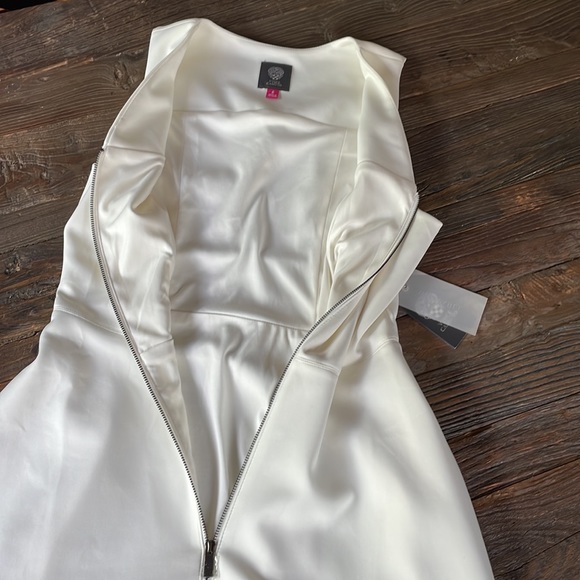 Vince Camuto white scuba fit and flare dress NWT SIZE 6 - Picture 7 of 11